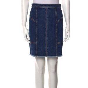 スカート Alexander McQueen Two-tone black denim skirt Alexander Mcqueen Two-Tone Black Denim Skirt (alexander